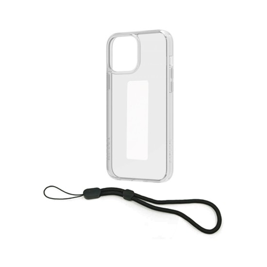 TRANSPARENT SILICON CASE WITH MULTIFUNCTION WHITE STRAP FOR APPLE IPHONE 13